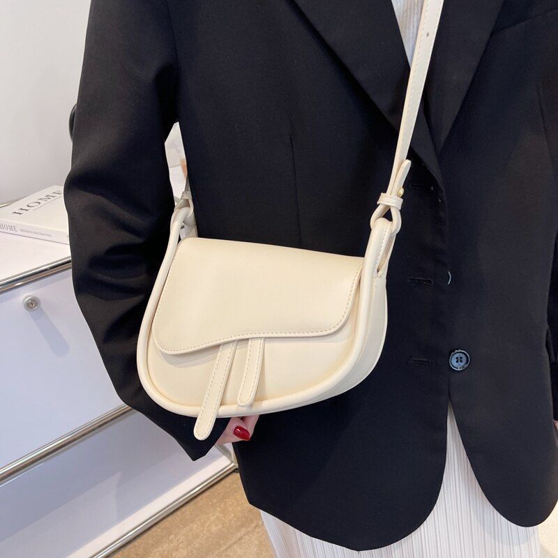Mini Leather Flap Crossbody Bag Spring Handbag Solid Color Shoulder Bags Purses
