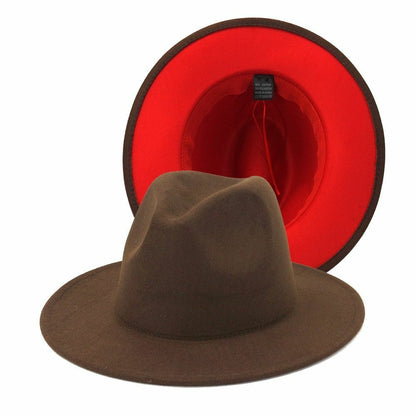 Hats Women Flat Wide Brim Wool Felt Men Black Red Goth Vintage Wedding Elastic