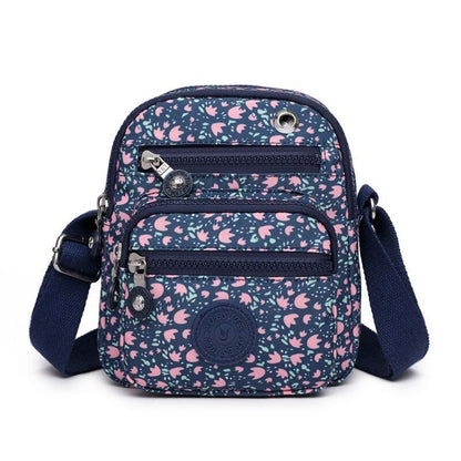 Nylon Printing Shoulder Bags Elegant Crossbody Travel Fashion Zipper Pocket Bag