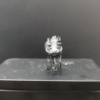 Solid Black Brass Wild Boar Statue Animal Artwork Pig Collection Decor