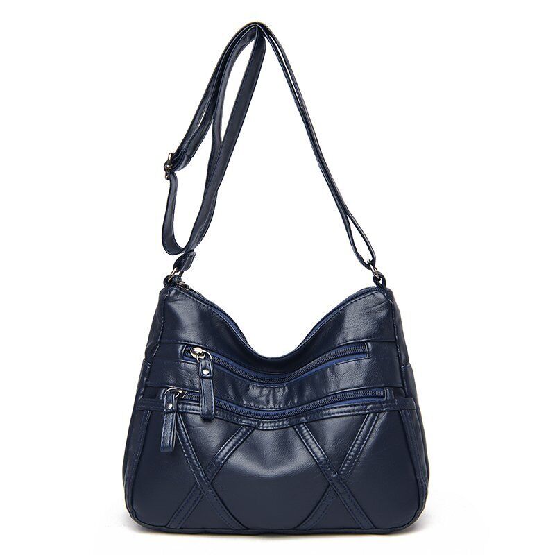 Women's Soft Leather Shoulder Bags Multi-Layer Crossbody Bag Handbag