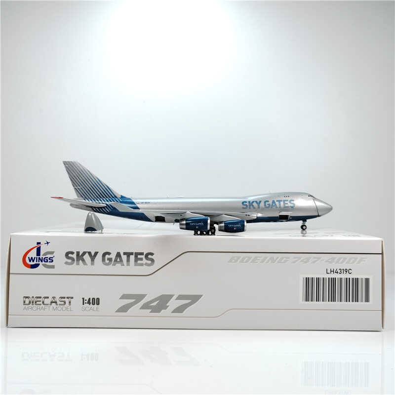 1:400 JC Wings SKY GATES BOEING B747-400F Passenger Airplane Diecast Model