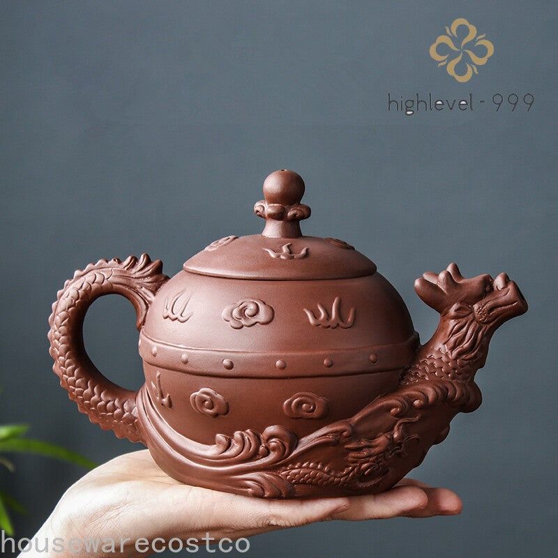 Chinese Kungfu Tea Pot Large Capacity Yixing Purple Clay Teapot Handmade