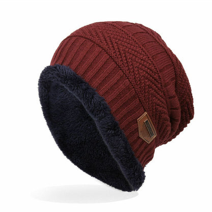 knitted black hats Thick warm and Bonnet Beanie Soft Knitted Cotton Acrylic Blue