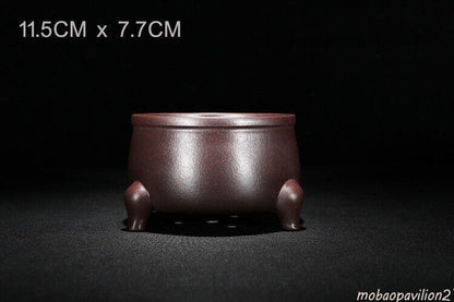 4.5" New Vintage Yixing Zisha Semi Cascade Shohin Bonsai Pot Round Simple
