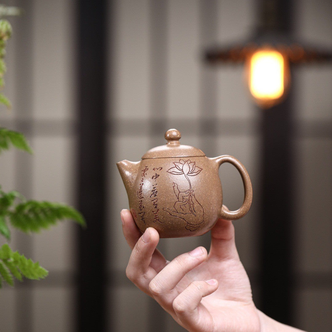 Dragon Egg Shape Yixing Zisha Teapot Masterfully Handcrafted Original Duan Clay