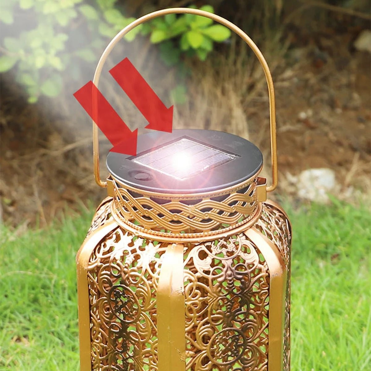Vintage Solar Pathway Light – Outdoor Metal Hollow Lamp
