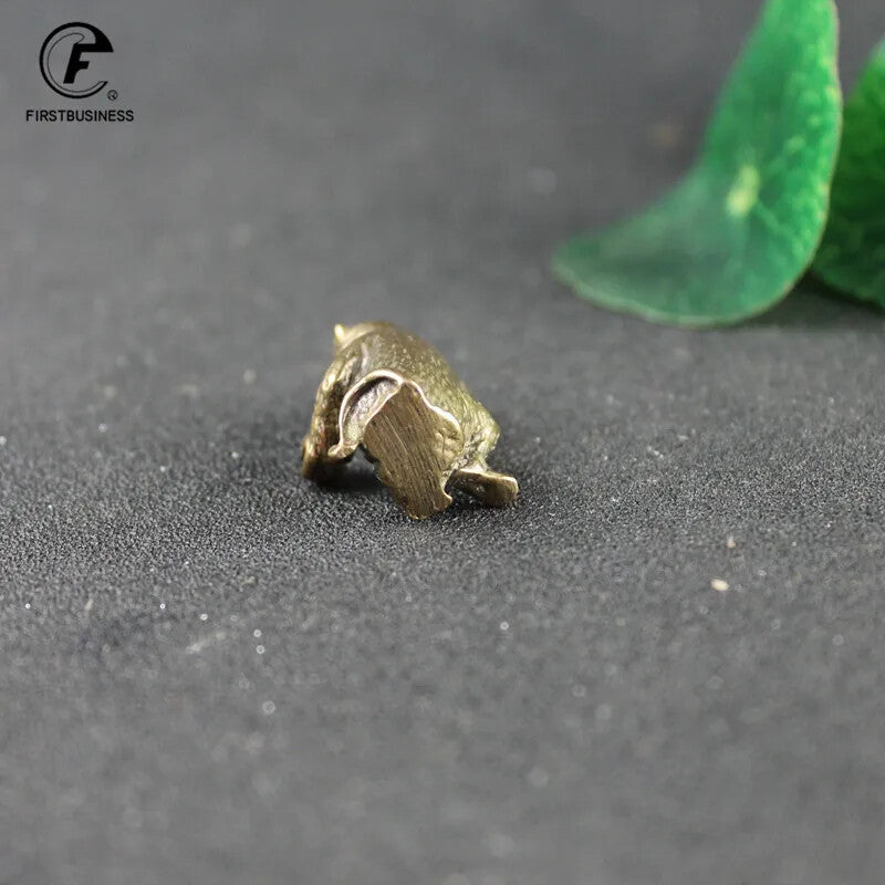 Mini Solid Statue Tea Pet Copper Home Decoration Retro Handmade Originality