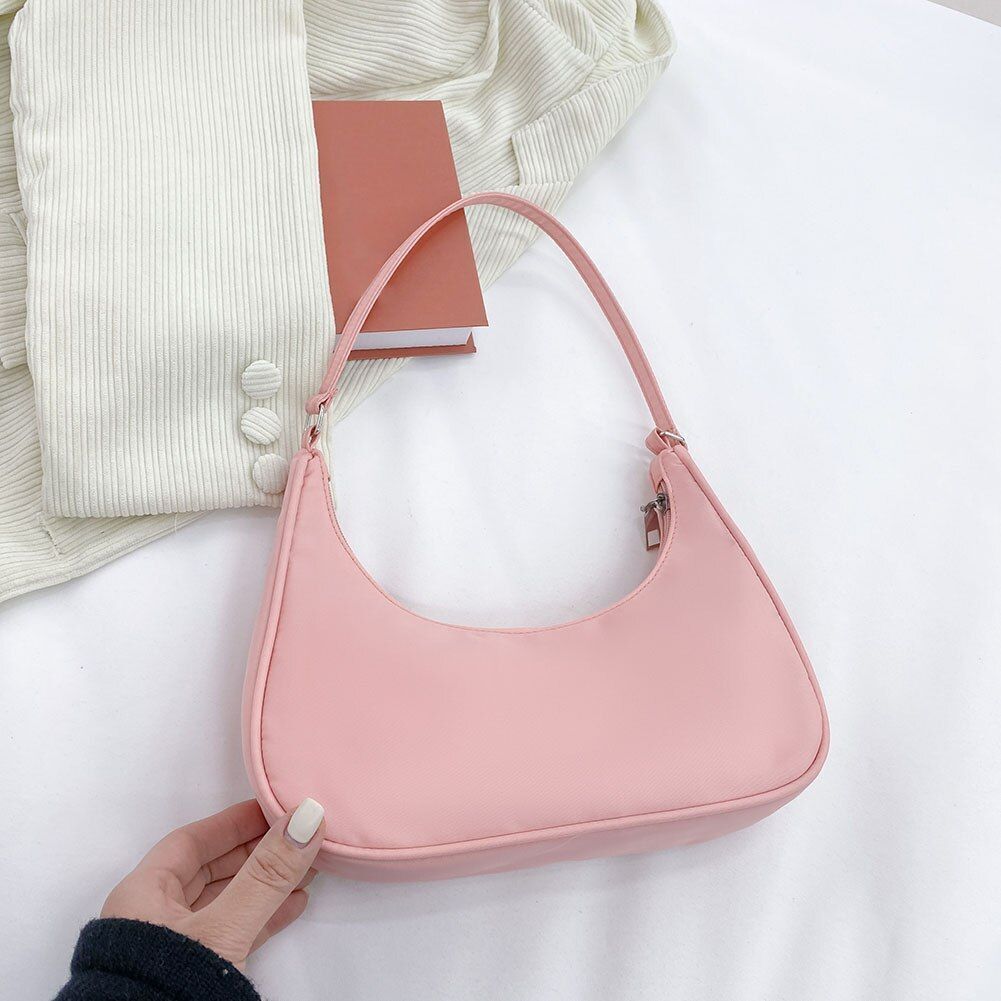 Women's Bag Solid Color Armpit Underarm Shoulder Bags Handbag Purse 270*160*60mm