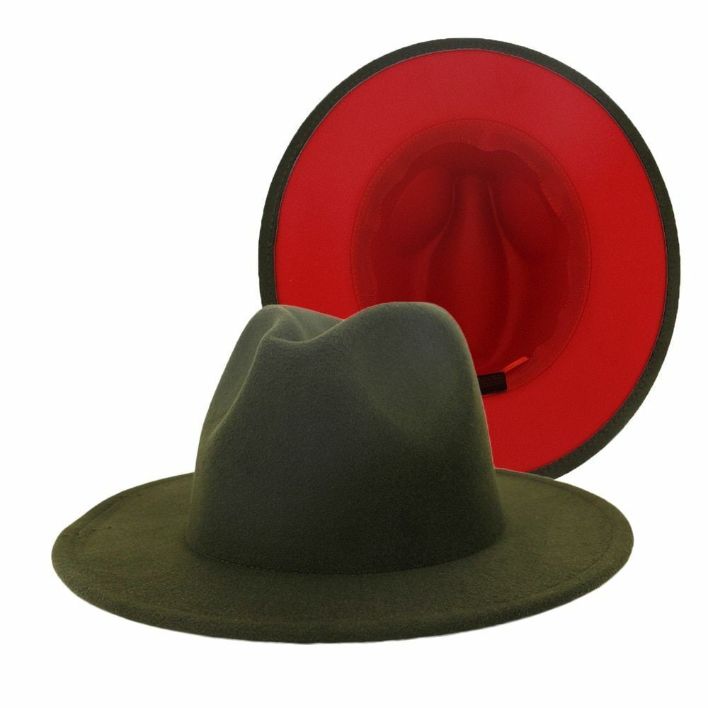 Hats Women Flat Wide Brim Wool Felt Men Black Red Goth Vintage Wedding Elastic