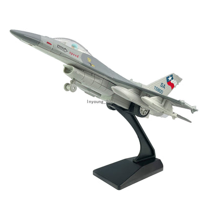 1:72 F16 Fighter Jet Airplane Model Diecast Military Toy Airplane for Boys Gray
