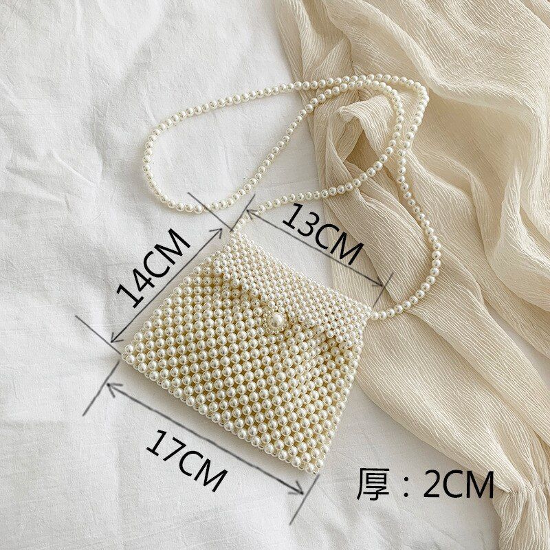 Mini Pearl Bag Handmade Vintage Beaded Fashion Shoulder Bag Luxury Coin Purse