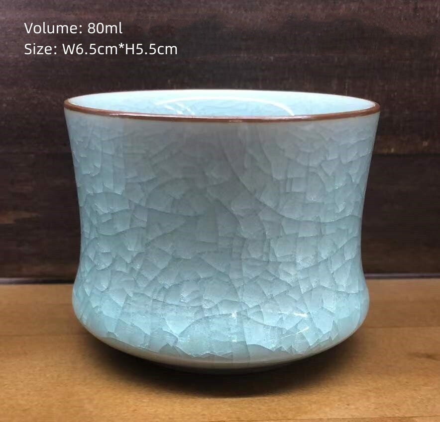 One Cup Porcelain Crackle Glaze Tea Cup Chinese Kungfu Cup Celadon Ceramic Cups