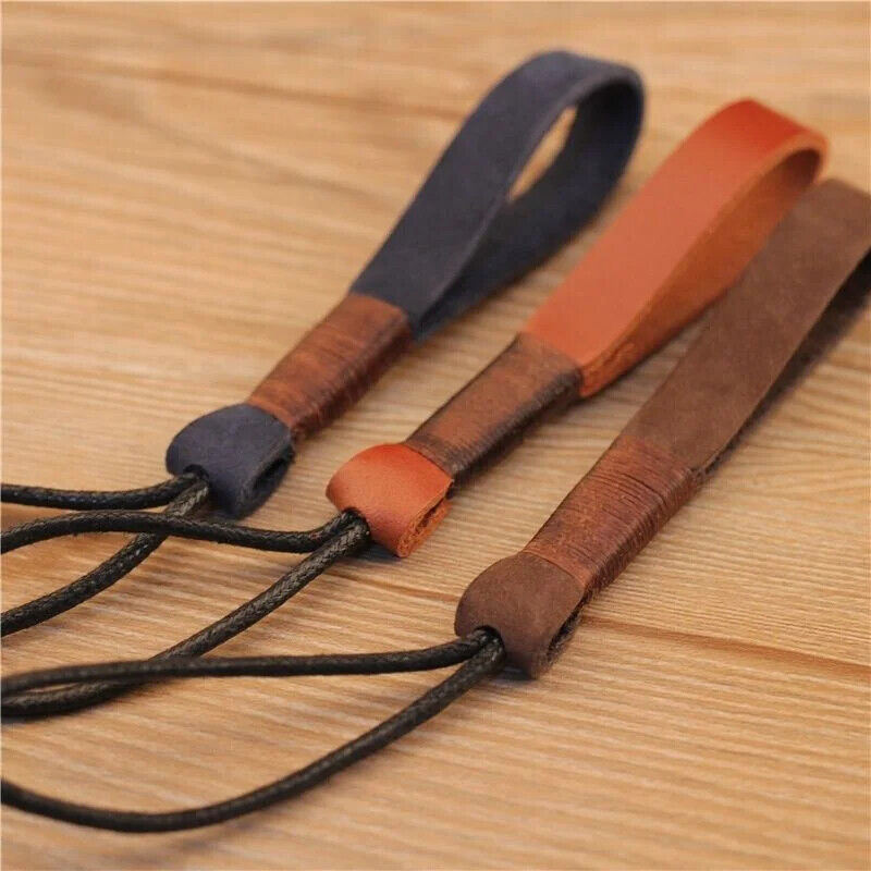 Keychains Genuine Cowhide Leather Lanyard Weave Car Keyring Cover Accessory 10cm