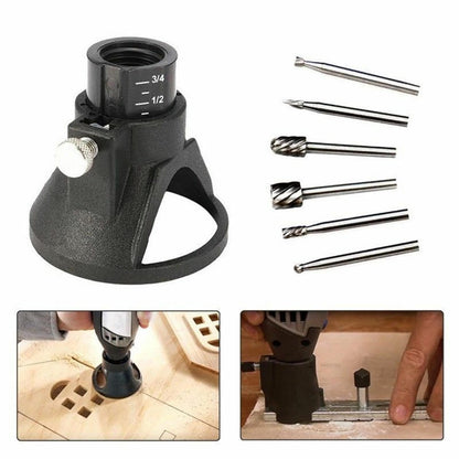 Large Window Wood Cutting Guide HSS Router With Drill Bits Set For Dremel E