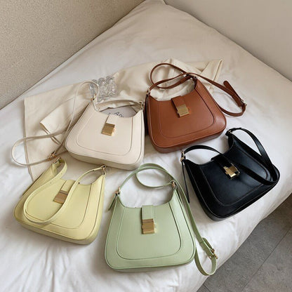 Handbags Synthetic Leather Shoulder Crossbody Bags Half Moon Shape 25*21*6 CM