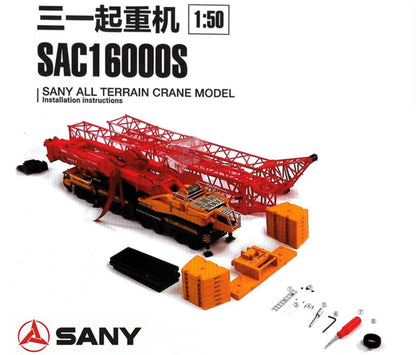 1:50 SANY SAC16000S ALL TERRAIN CRANE Construction Equipment Diecast Model