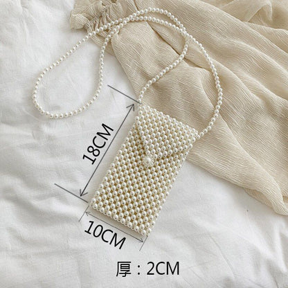 Mini Pearl Bag Handmade Vintage Beaded Fashion Shoulder Bag Luxury Coin Purse