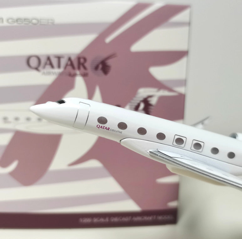 16cm QATAR AIRWAYS Gulfstream G650ER Business Airplane Diecast Aircraft Model