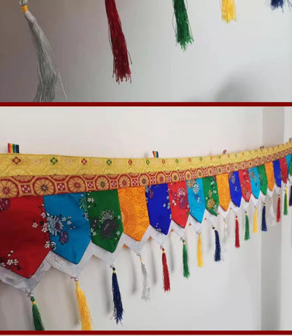 100cm Tibetan Buddhist Wall Hanging Chinese Style Altar Buddha Surround Decor