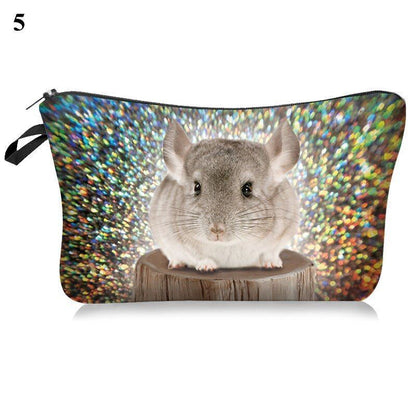 3D Pug Dog Printed Cosmetic Bag Cute Makeup Organizer Bag Travelling Handbag 1PC