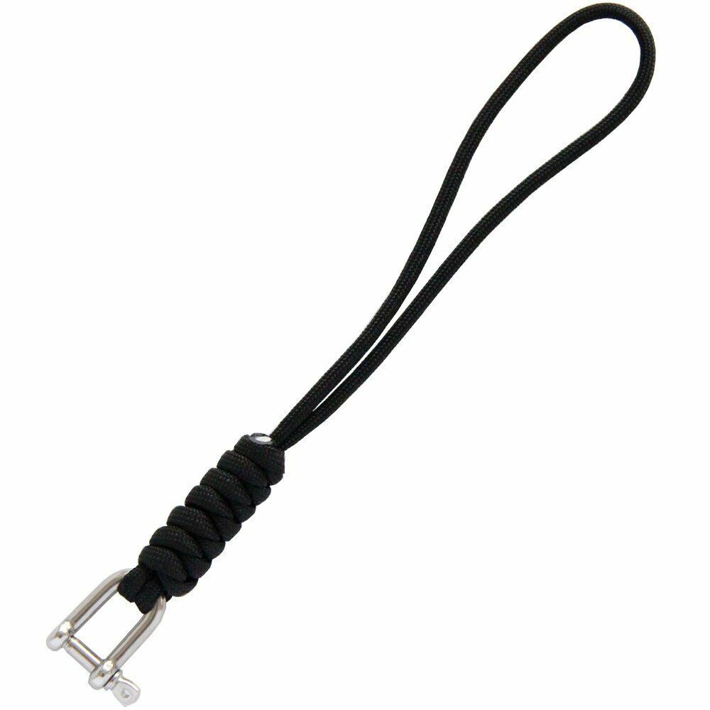 2PCS Handmade Knife Gear Braided Stainless Steel Shackle Keychain Parachute Cord