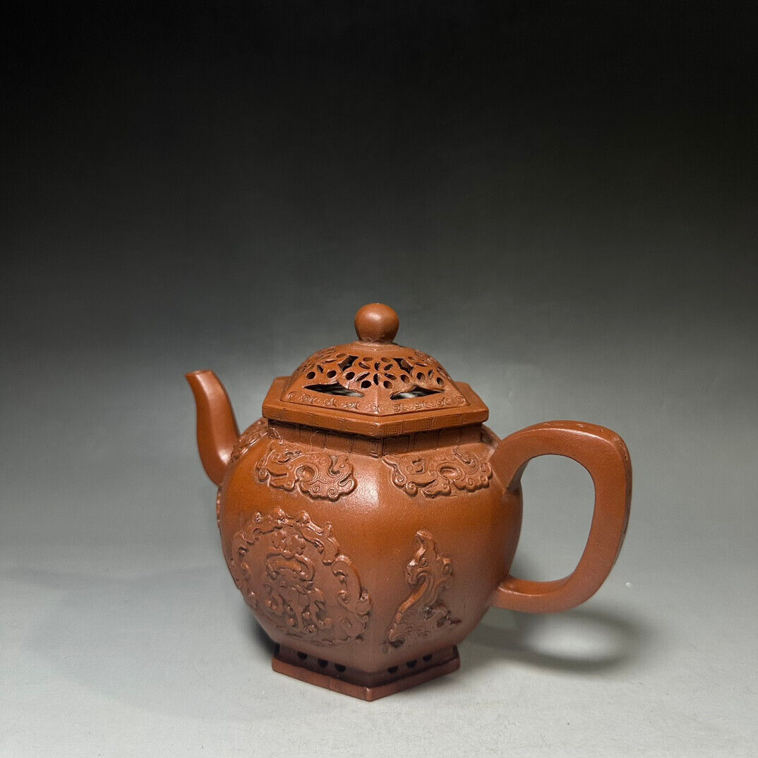 Chinese Yixing Zisha Clay Handmade Exquisite Teapot （六方宫灯 底款：陈鸣远）