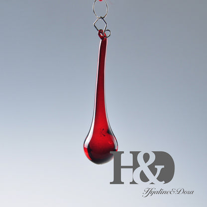 25 Red Rain Drop Crystal Prisms Pendant Chandelier Lamp Prims Part Hanging Decor
