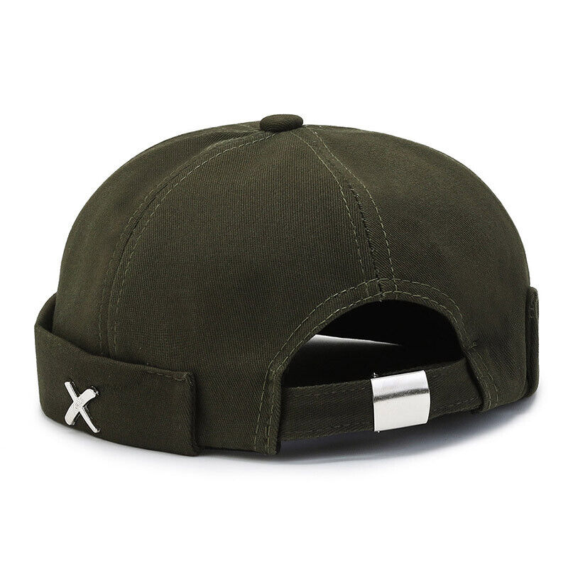 Men's Retro Brimless Hat Skull cap Sailor Cap Beanie Rolled Cuff Adjustable*