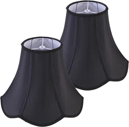 2 Pcs Scalloped Lamp Shades Black Scallop Lamp Shade 6.7``Top X 13``Bottom X 10`