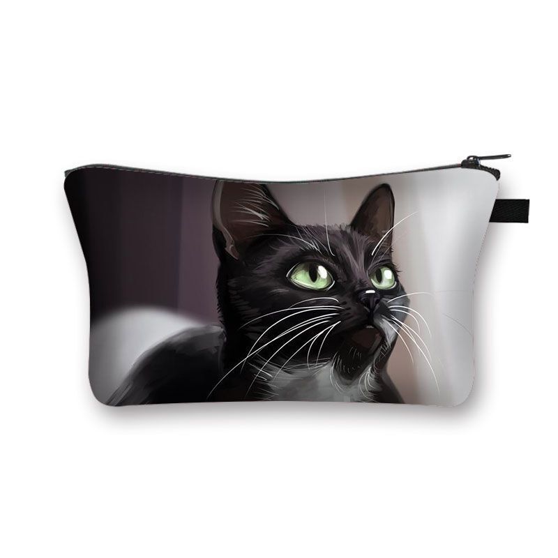 Cute Cat Print Cosmetic Case Makeup Bags Cosmetic Bags Travel Storage Organizers