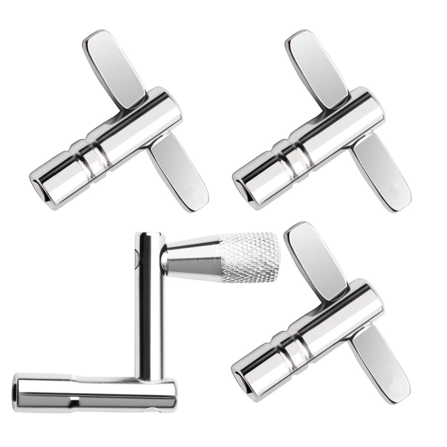 4 Piece Drum Key Set Includes Continuous Motion Speed Key for All Drum Tuning