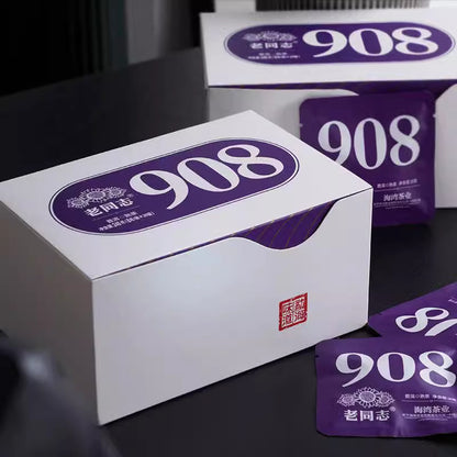Haiwan Lao Tong Zhi Old Comrade 908 Mini Pu'er Tea Cake Pu-erh 240g Ripe