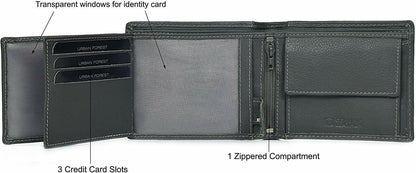 New Men's Grey Colour Leather Bi-fold Wallet Gift Item