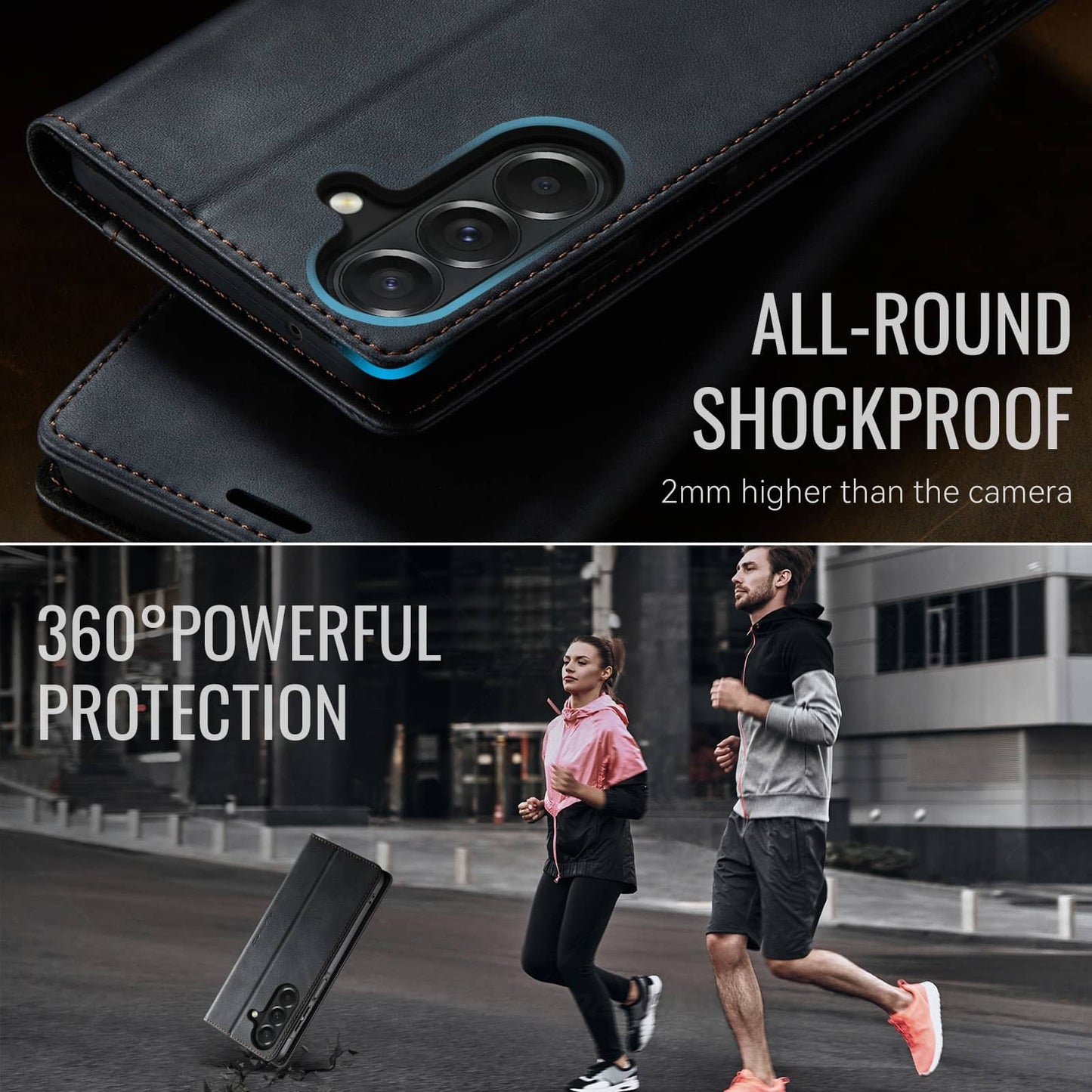 For Samsung Galaxy A27 Wallet Case RFID Card Holder Slim Leather Kickstand Cover