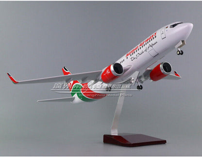 47CM 1:80 Kenya Airlines BOEING 737 Passenger Airplane Landing gear Resin Model