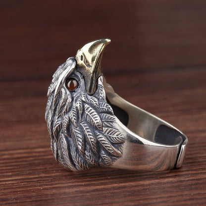 Vintage Eagle Ring Adjustable Open Finger Ring Retro Hawk Jewelry