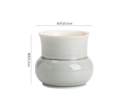 Water Bowl Tea Residue Jar Household Tea Washing Ice Grey Glazed Kung Fu Tea Set