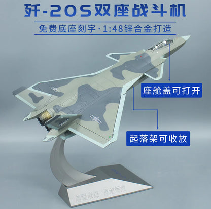 45CM 1:48 J-20S Stealth Fighter Aircraft Plane Diecast Military Airplane Model