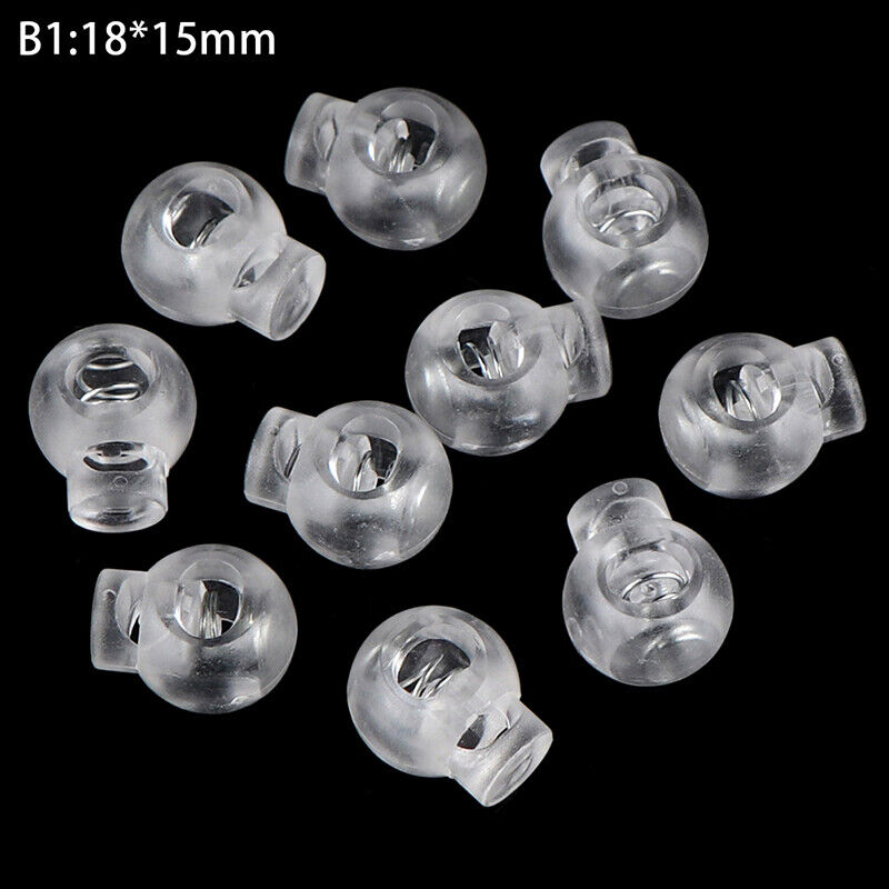 10pcs Cord Lock Plastic Stopper Cord Ends Buckle DIY Shoelace Bag Accessories!