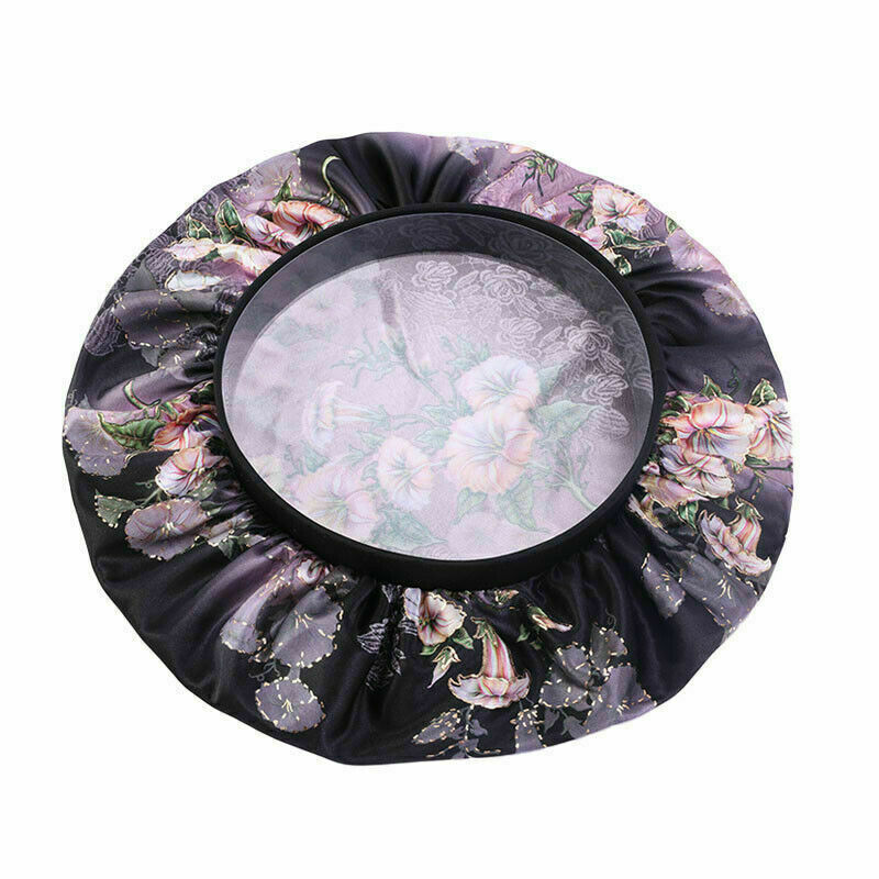 Silk Night Sleep Cap Hair Bonnet Hat Satin Wide Band Large Jumbo Head Cover Size