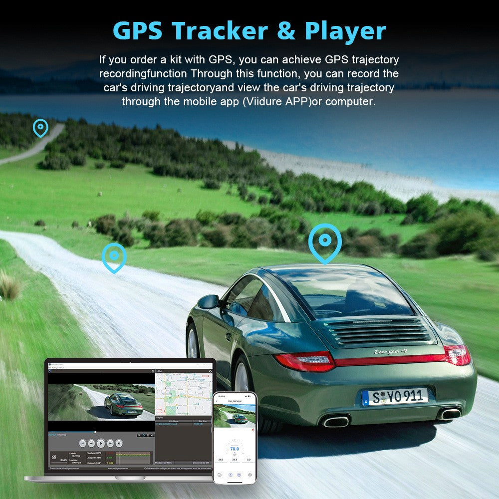 Dash Cam 4K+1080P Car Camera Recorder With GPS WiFi Car DVR 24H Parking Monitor