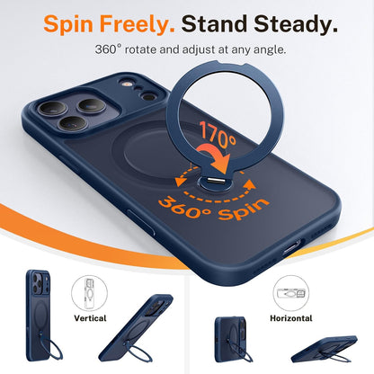 For Iphone 17 Pro Case: with 360° Spin Magnetic Stand, Camera Control Button, Fi
