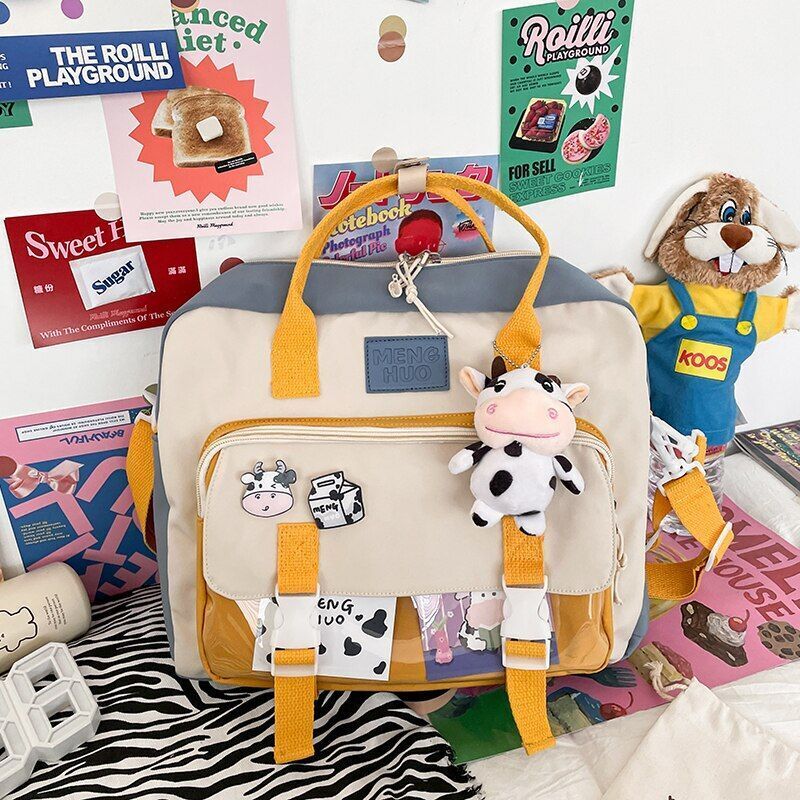 Women Cute Backpack Student College Multifunctional Waterproof Nylon 35*11*29 CM