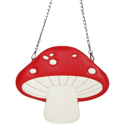 Mushroom Shape Bag Synthetic Leather Shoulder Bag Chain Satchel Purse 28*7*25 CM