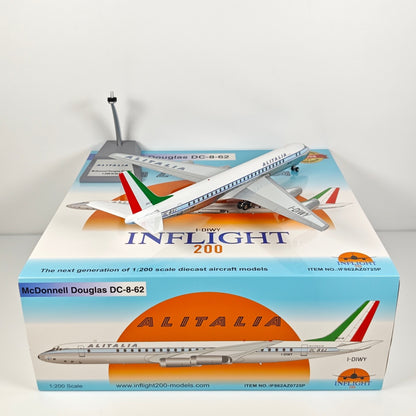 1:200 InFlight Alitalia DC-8-62 I-DIWY Passenger Airplane Diecast Plane Model