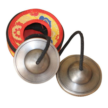 3.2" Tingsha Bell with Maroon Case, Cleansing, Sound Healing, Meditation Bell