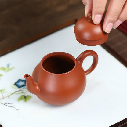 90ml Mini Tea Pot Handmade Marked Real Yixing Zisha Zhu Clay Pear 7 Infuser Hole