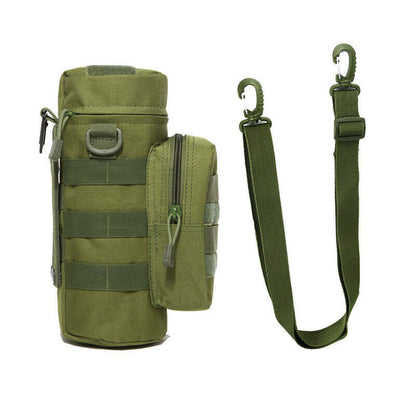 Tactical Molle Water Bottle Pouch Kettle Climbing Waist Shoulder Bag Outdoor