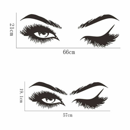 Wall Stickers Vinyl Eyelashes Decals Girls Bedroom Eyebrows Store Beauty Decor